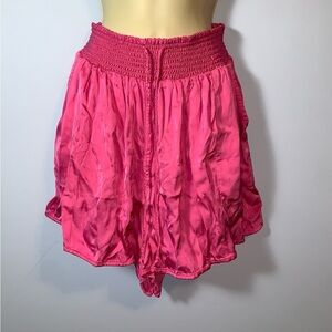 Aerie High Waist Pink viscose comfy boxer Shorts satin like size XL